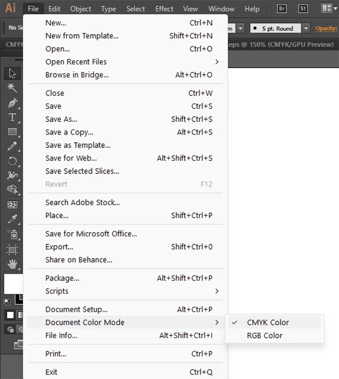 Adobe Illustrator Rgb den Cymk Renk modu değiştirme